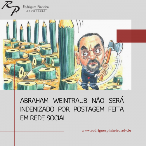 Read more about the article Abraham Weintraub não será indenizado por postagem feita em rede social