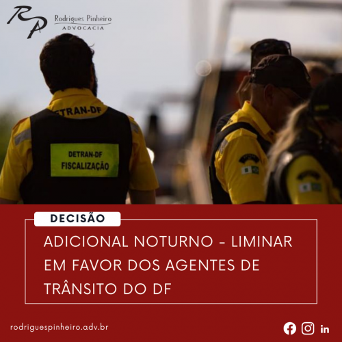 Adicional noturno agentes de trânsito do DF