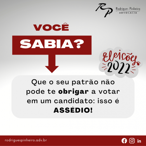 Read more about the article Patrão não pode obrigar funcionário a votar em determinado candidato