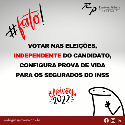 votar nas eleiçõesconfigura prova de vida para os segurados do INSS